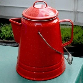 Red Enamel Coffee Boiler (36 Cup)
