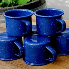 Enamel Blue Espresso Cup (4oz)